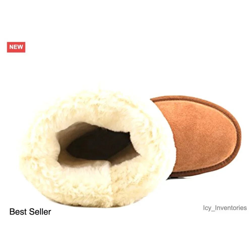 Genuine Suede Snow Boots Waterproof Winter Mid-Calf Classic Chic